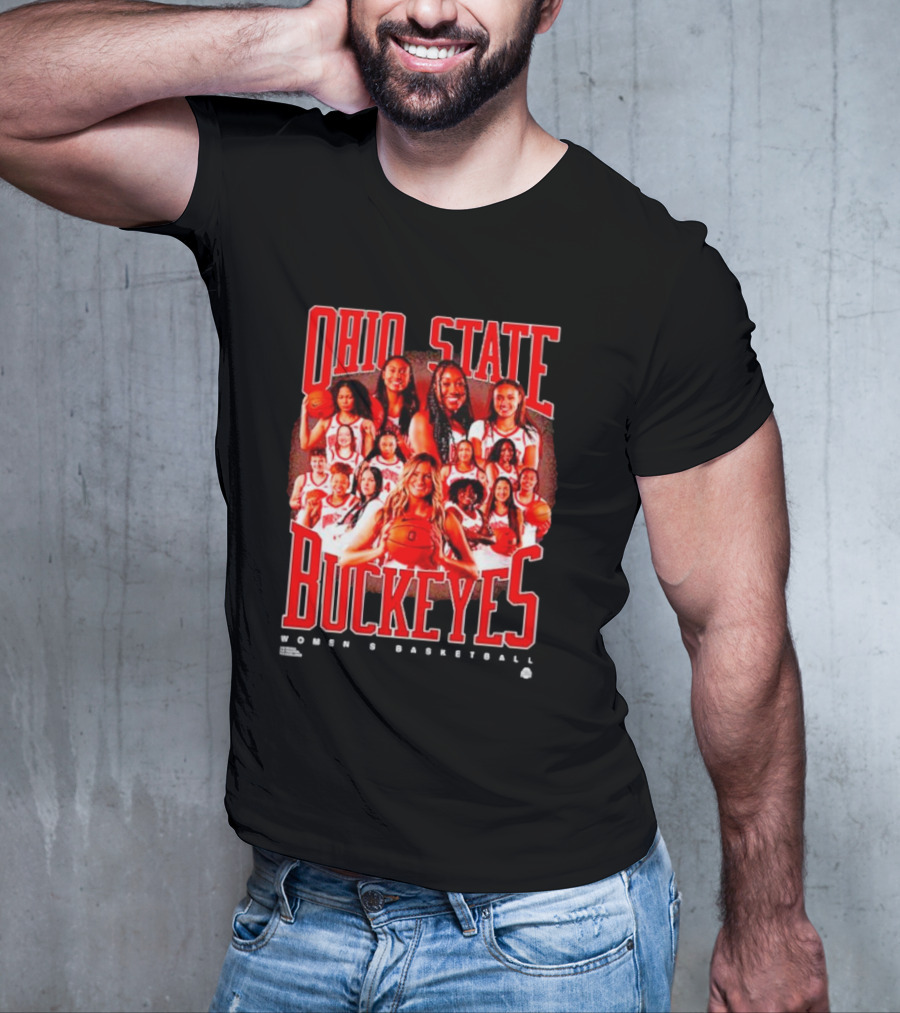 Ohio State Buckeyes Women's Basketball Team Players Group Photo T-Shirt