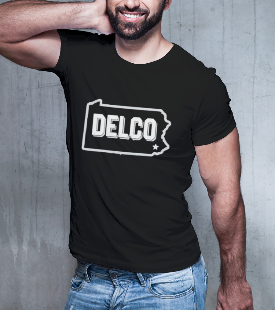 Delco Pennsylvania State Outline Midnight T-Shirt