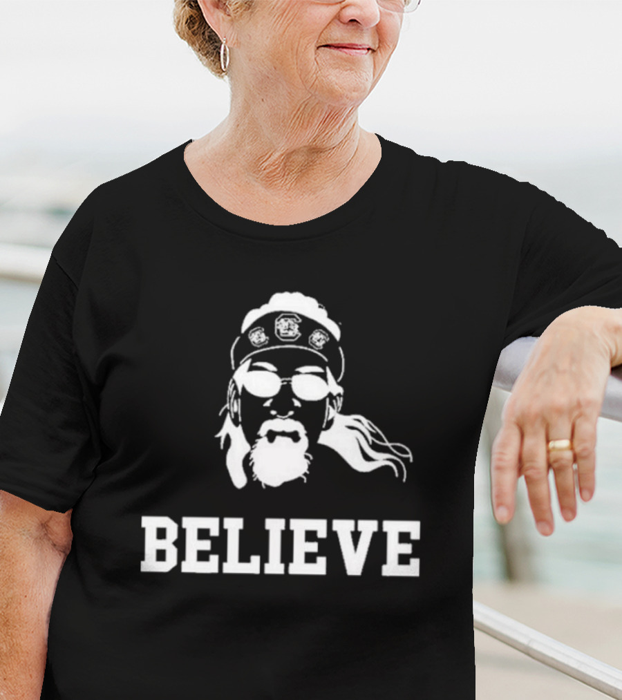 Gamecock Jesus Believe Sunglasses Headband T-Shirt