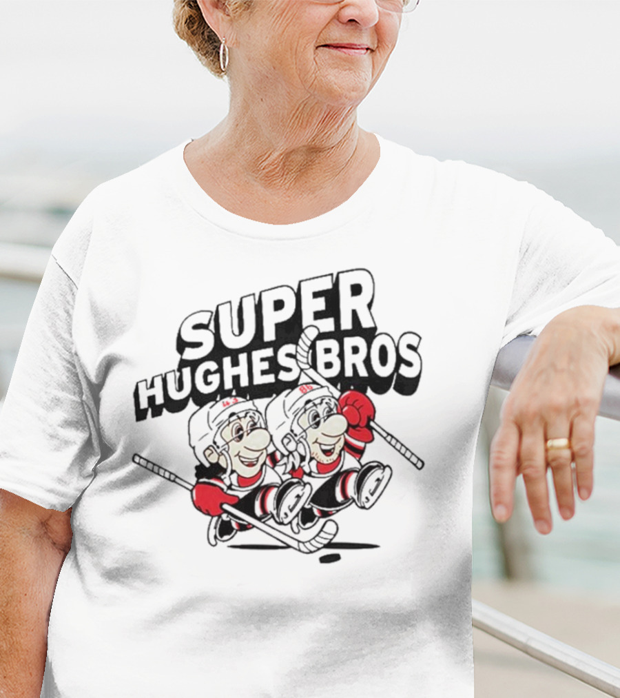 Super Hughes Bros Jack Hughes Luke Hughes Hockey Brothers T-Shirt