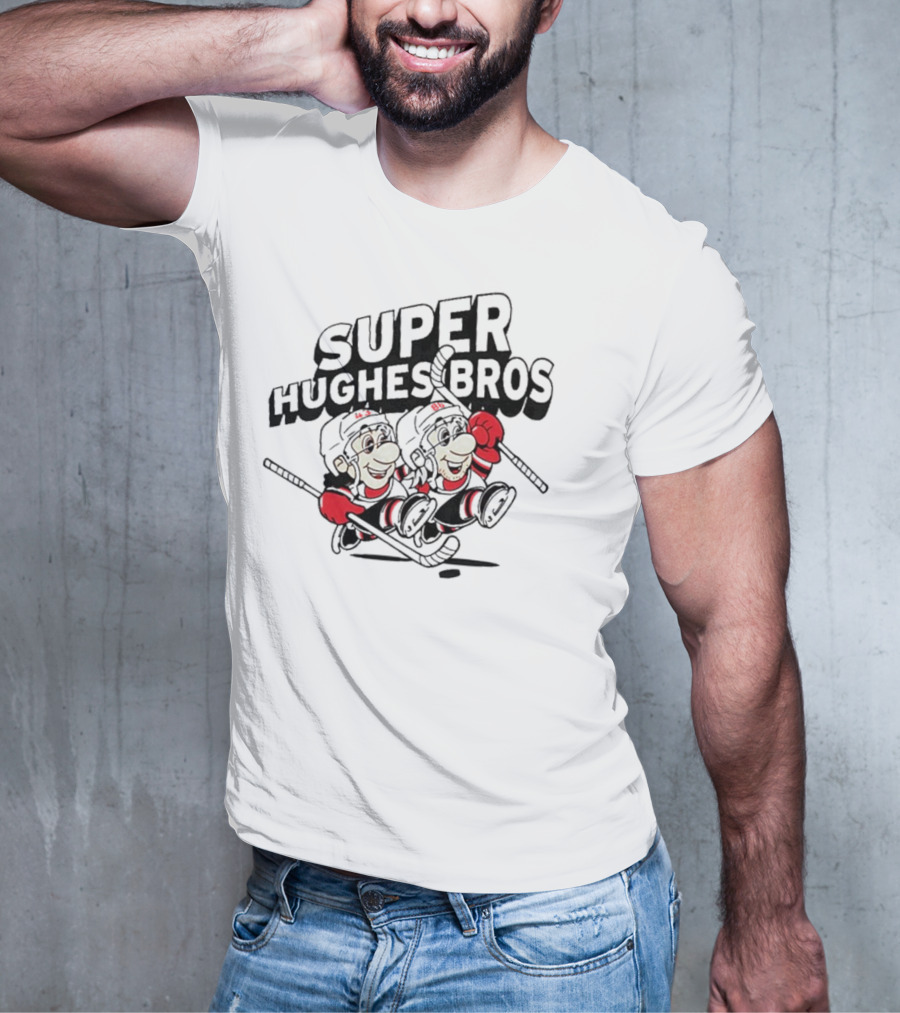 Super Hughes Bros Jack Hughes Luke Hughes Hockey Brothers T-Shirt