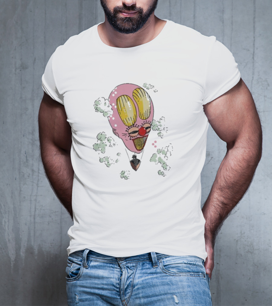 Balloon Head In Cloud With Clown Face T-Shirt