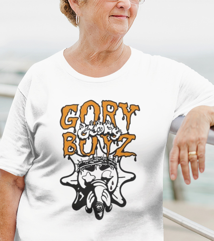 Glory Boyz Gory Boyz Glo Gang Dripping Horror Font Sun T-Shirt