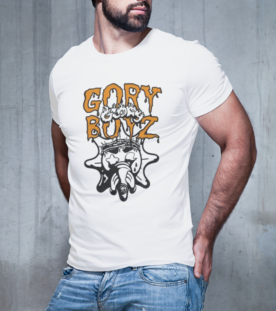 Glory Boyz Gory Boyz Glo Gang Dripping Horror Font Sun T-Shirt