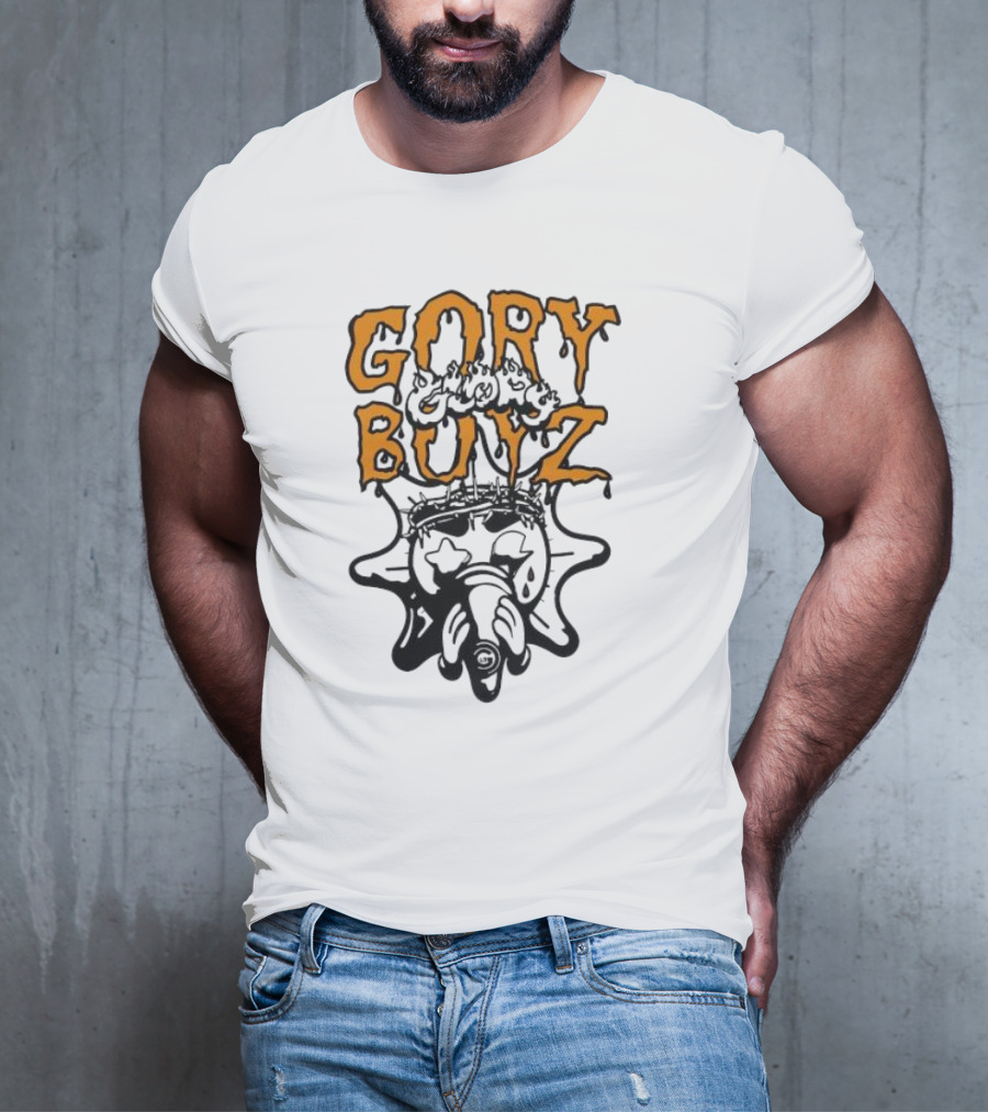 Glory Boyz Gory Boyz Glo Gang Dripping Horror Font Sun T-Shirt