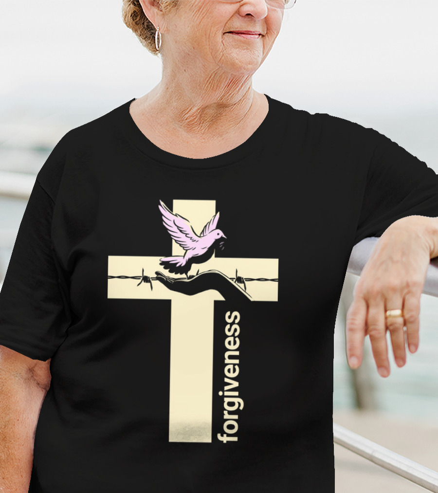 Forgiveness Dove And Cross With Barbed Wire T-Shirt