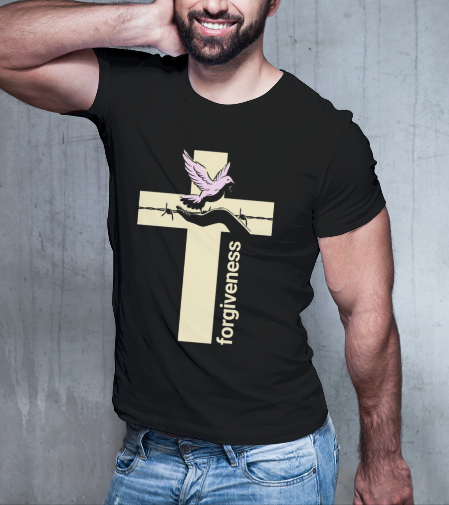 Forgiveness Dove And Cross With Barbed Wire T-Shirt