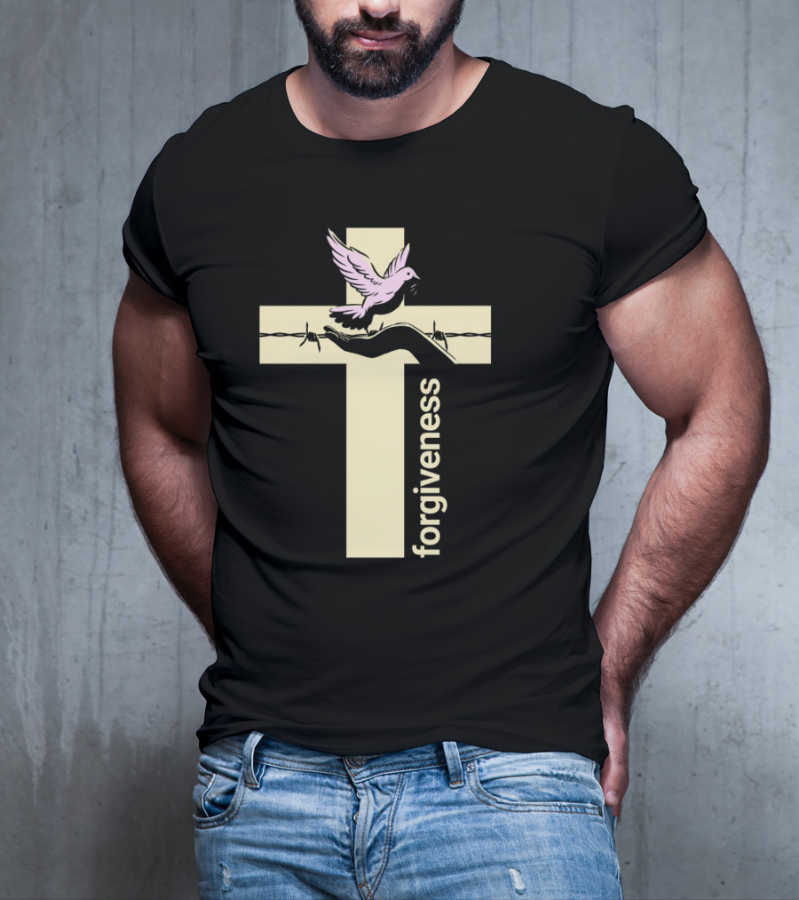 Forgiveness Dove And Cross With Barbed Wire T-Shirt