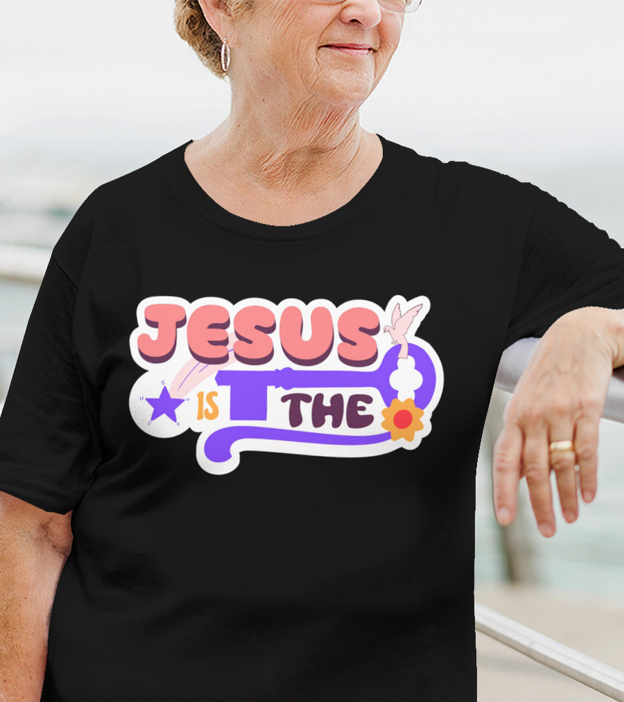 Jesus Is The Key With Dove And Star Elements T-Shirt
