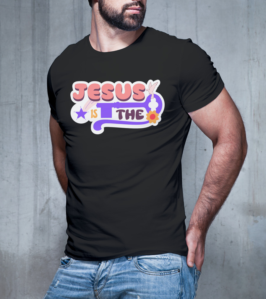 Jesus Is The Key With Dove And Star Elements T-Shirt