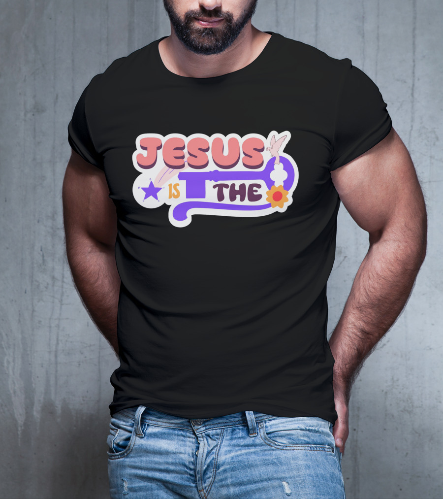 Jesus Is The Key With Dove And Star Elements T-Shirt