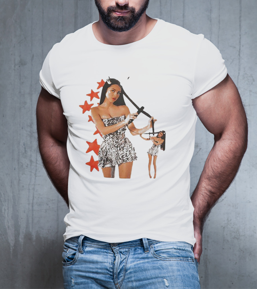Olivia Rodrigo Black And White Star Dress With Red Stars Motif T-Shirt