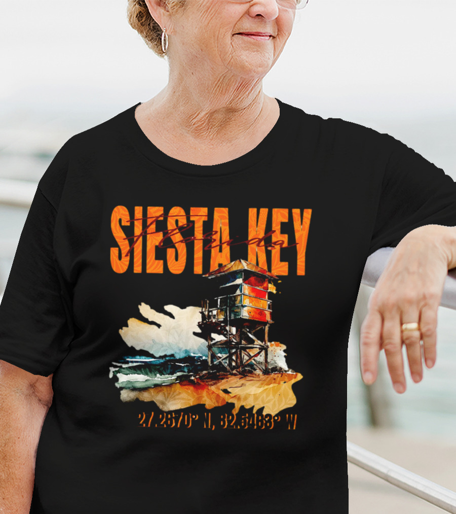 Siesta Key Florida Lifeguard Stand 27.2670° N, 82.5463° W T-Shirt