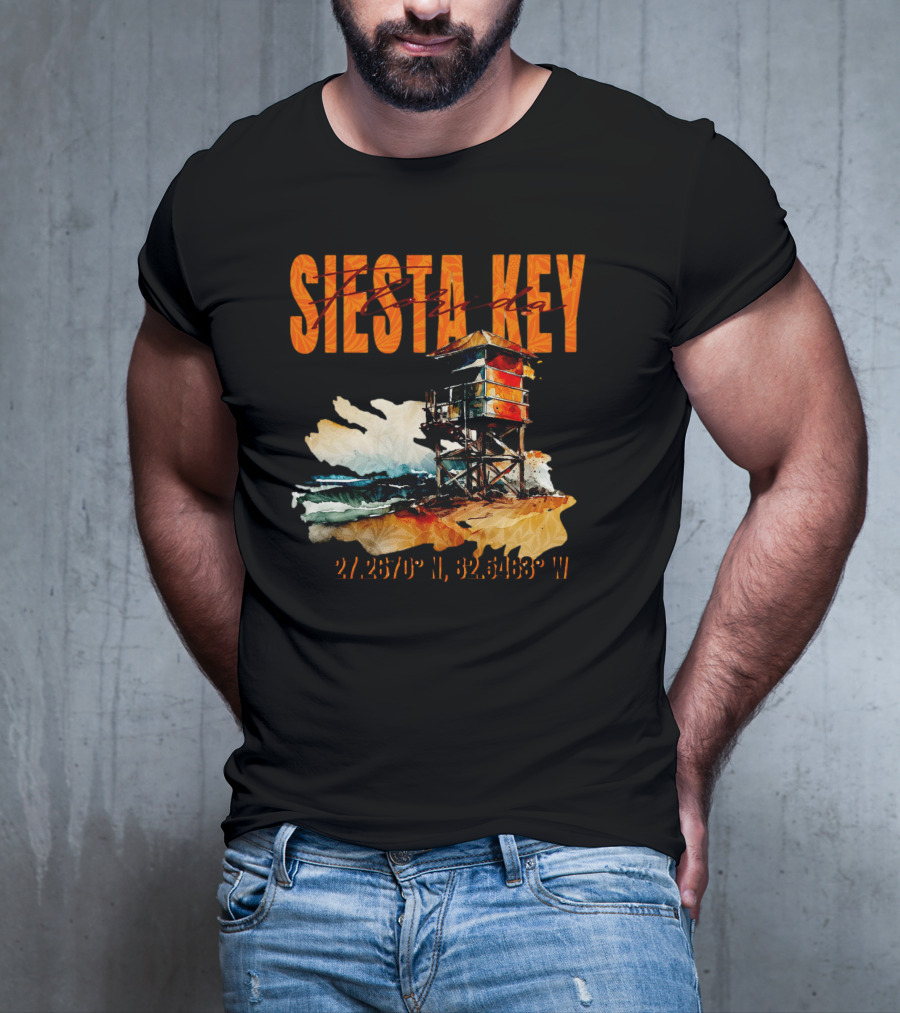 Siesta Key Florida Lifeguard Stand 27.2670° N, 82.5463° W T-Shirt