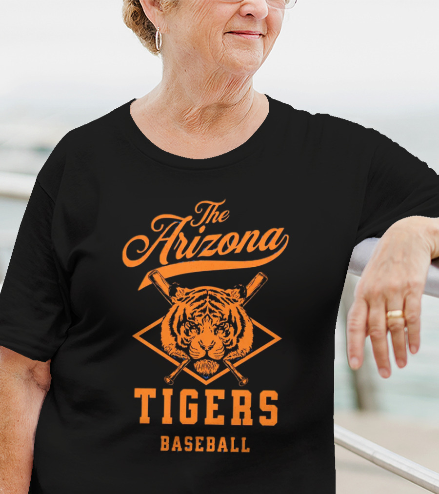 The Arizona Tigers Baseball Team Logo With Crossed Bats And Tiger Head T-Shirt