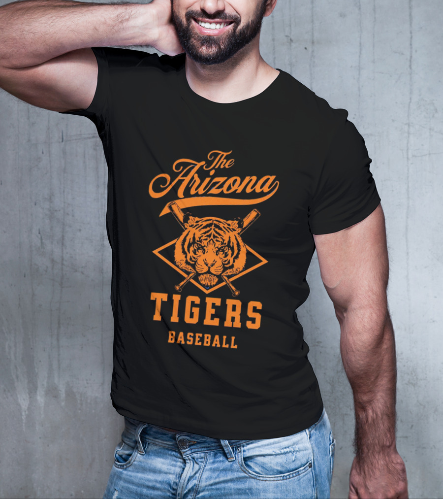 The Arizona Tigers Baseball Team Logo With Crossed Bats And Tiger Head T-Shirt