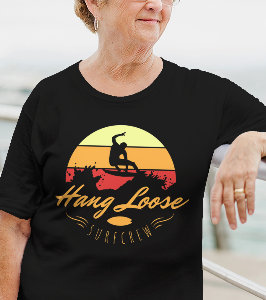 Hang Loose Surfcrew Sunset Surfing T-Shirt