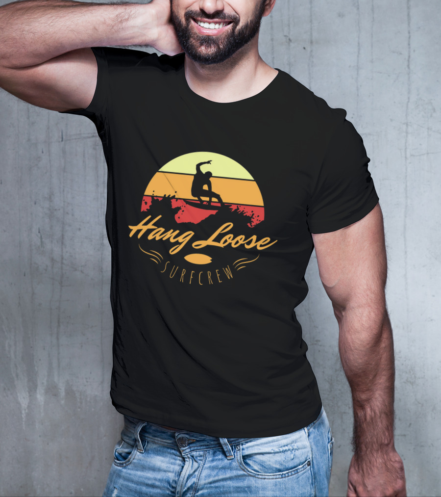 Hang Loose Surfcrew Sunset Surfing T-Shirt
