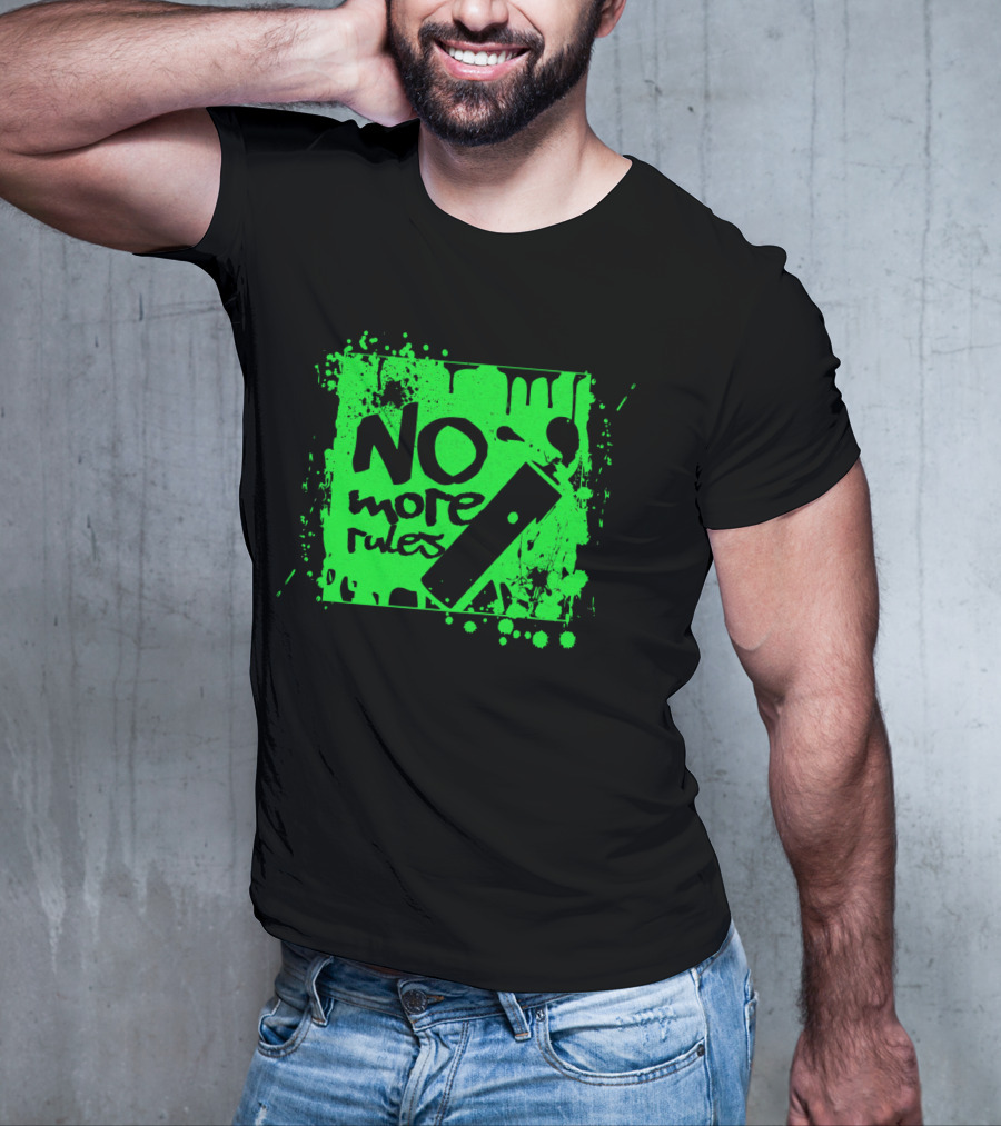 No More Rules Graffiti Spray Paint Splatter T-Shirt