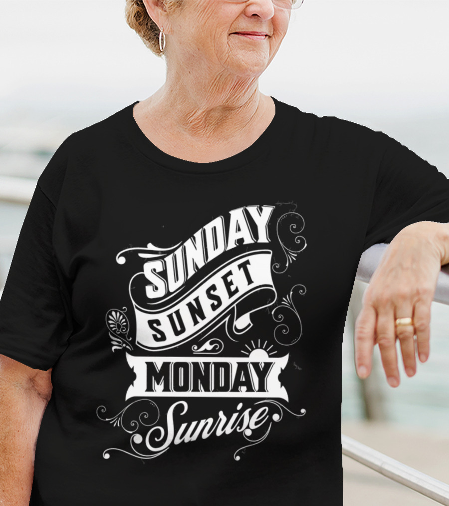 Sunday Sunset Monday Sunrise Vintage Filigree T-Shirt