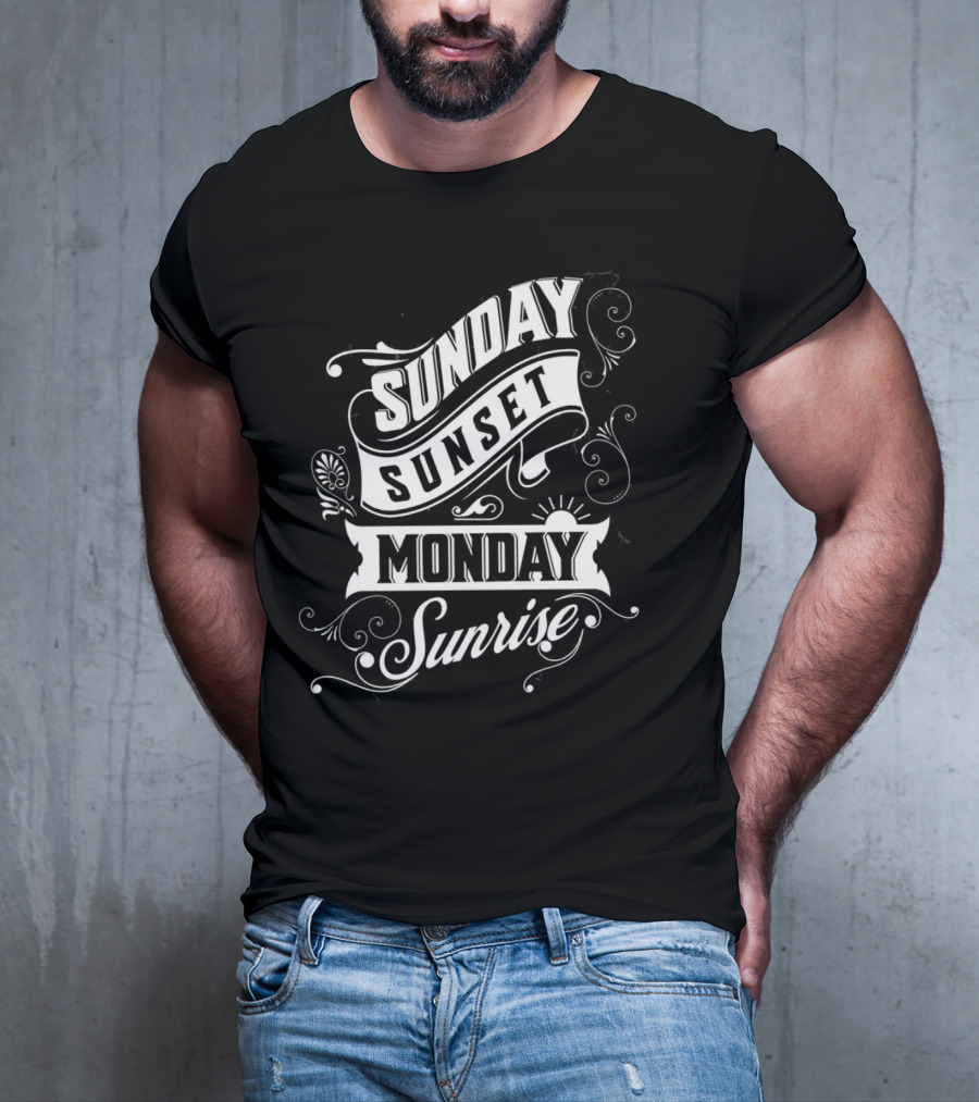 Sunday Sunset Monday Sunrise Vintage Filigree T-Shirt