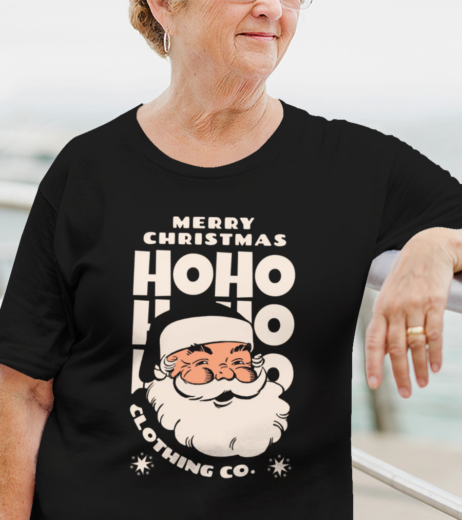 Merry Christmas Ho Ho Ho Santa Claus Clothing Co T-Shirt