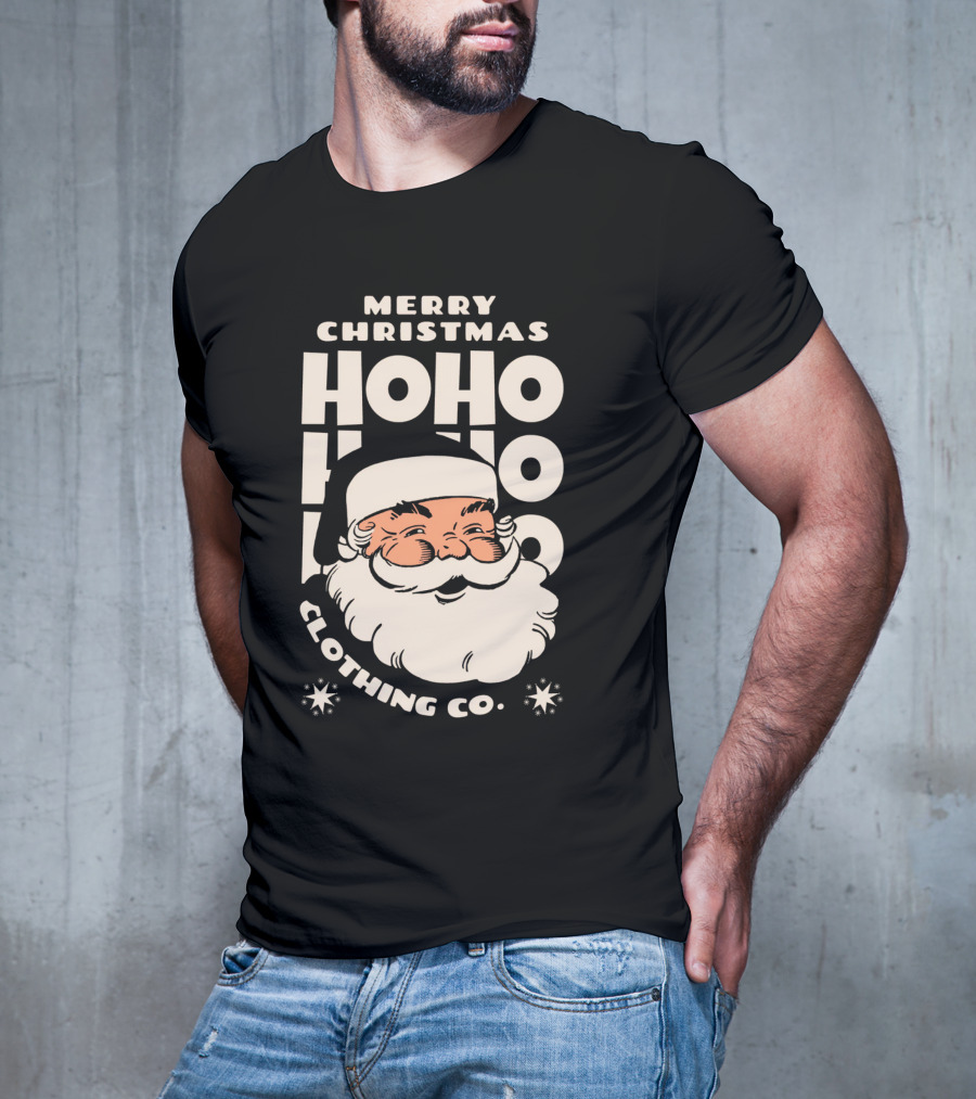 Merry Christmas Ho Ho Ho Santa Claus Clothing Co T-Shirt