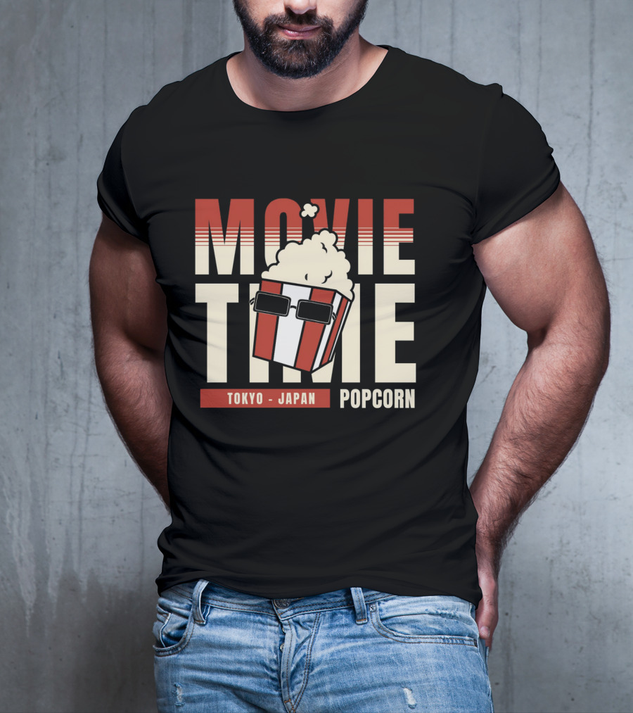 Movie Time Tokyo Japan Popcorn T-Shirt