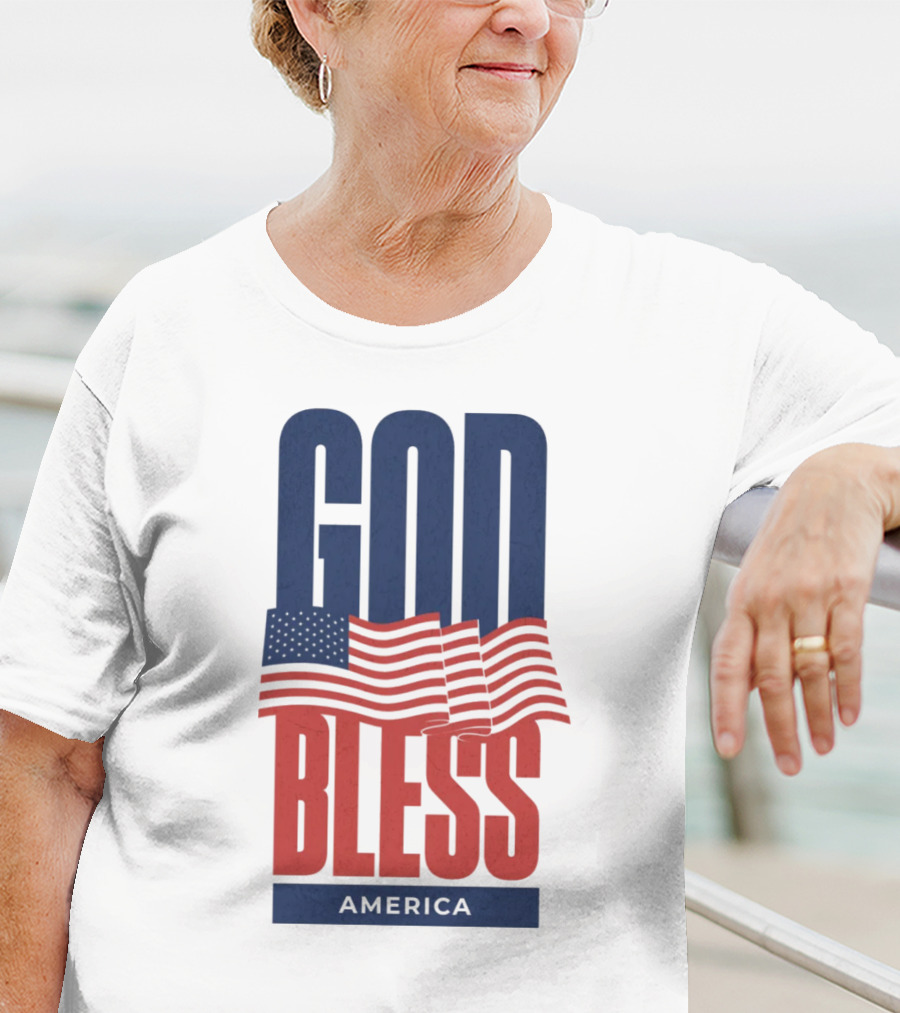GOD BLESS AMERICA Flag T-Shirt