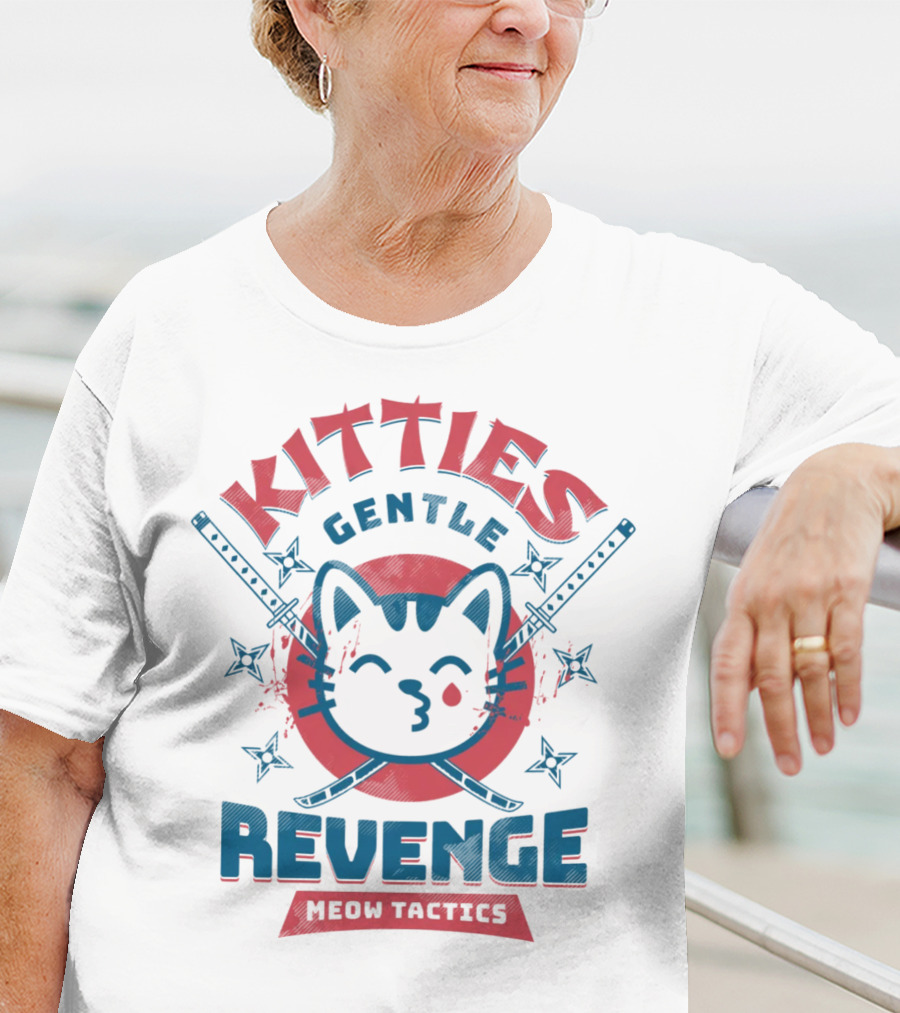 Kitties Gentle Revenge Meow Tactics Samurai T-Shirt