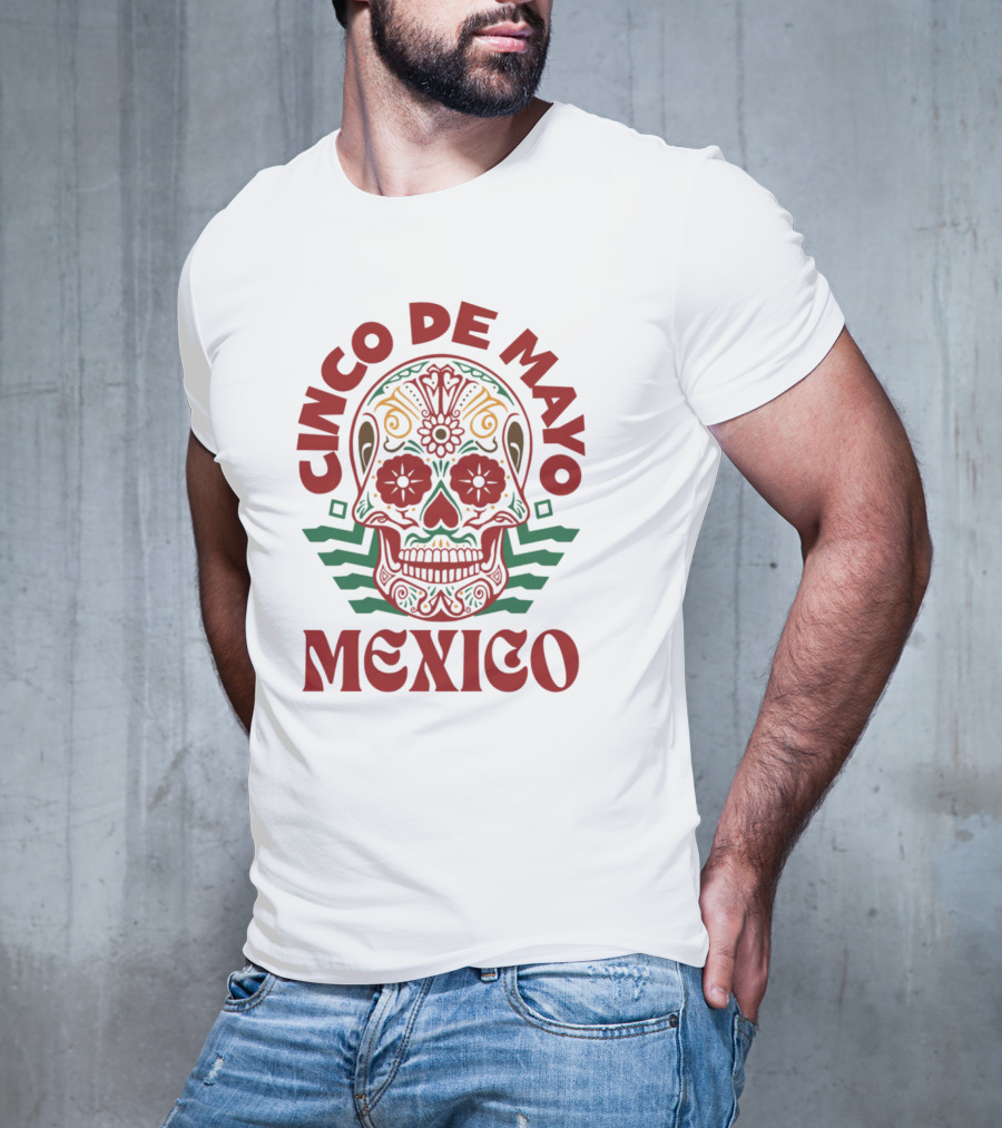 Cinco De Mayo Mexico Sugar Skull T-Shirt