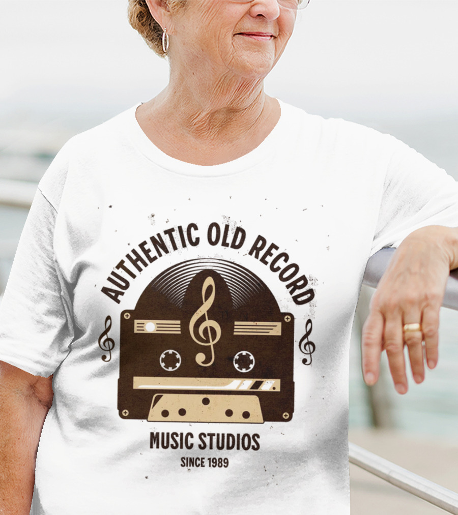 Authentic Old Record Music Studios Cassette Since 1989 T-Shirt