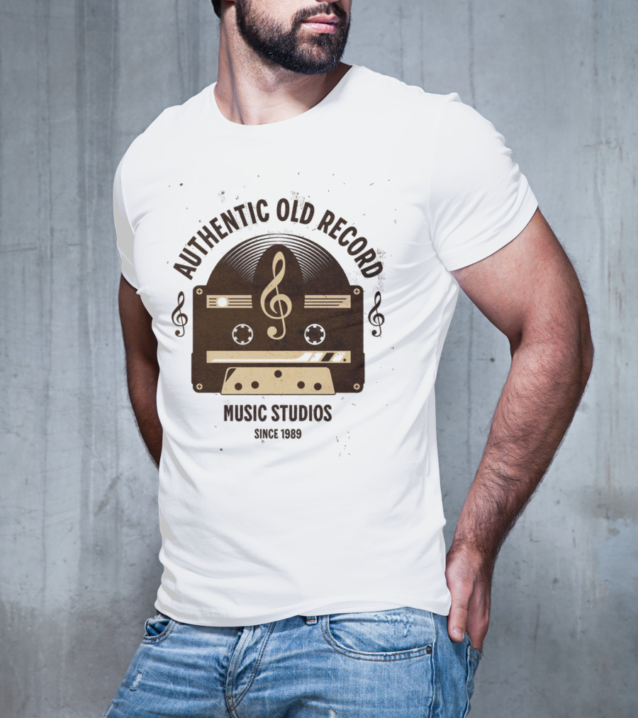 Authentic Old Record Music Studios Cassette Since 1989 T-Shirt