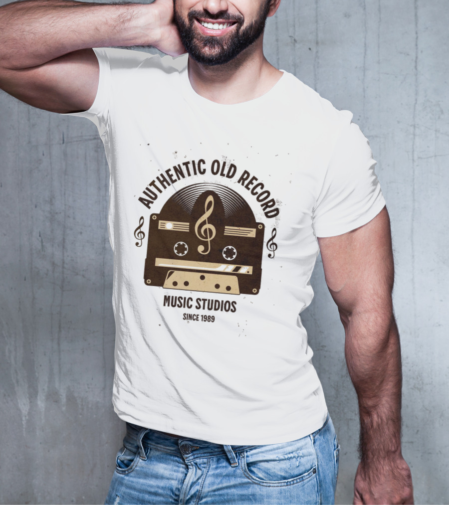 Authentic Old Record Music Studios Cassette Since 1989 T-Shirt