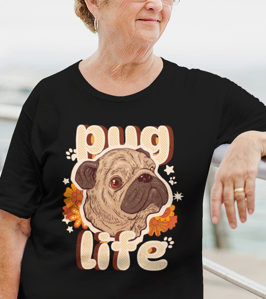 Pug Life Retro Floral T-Shirt