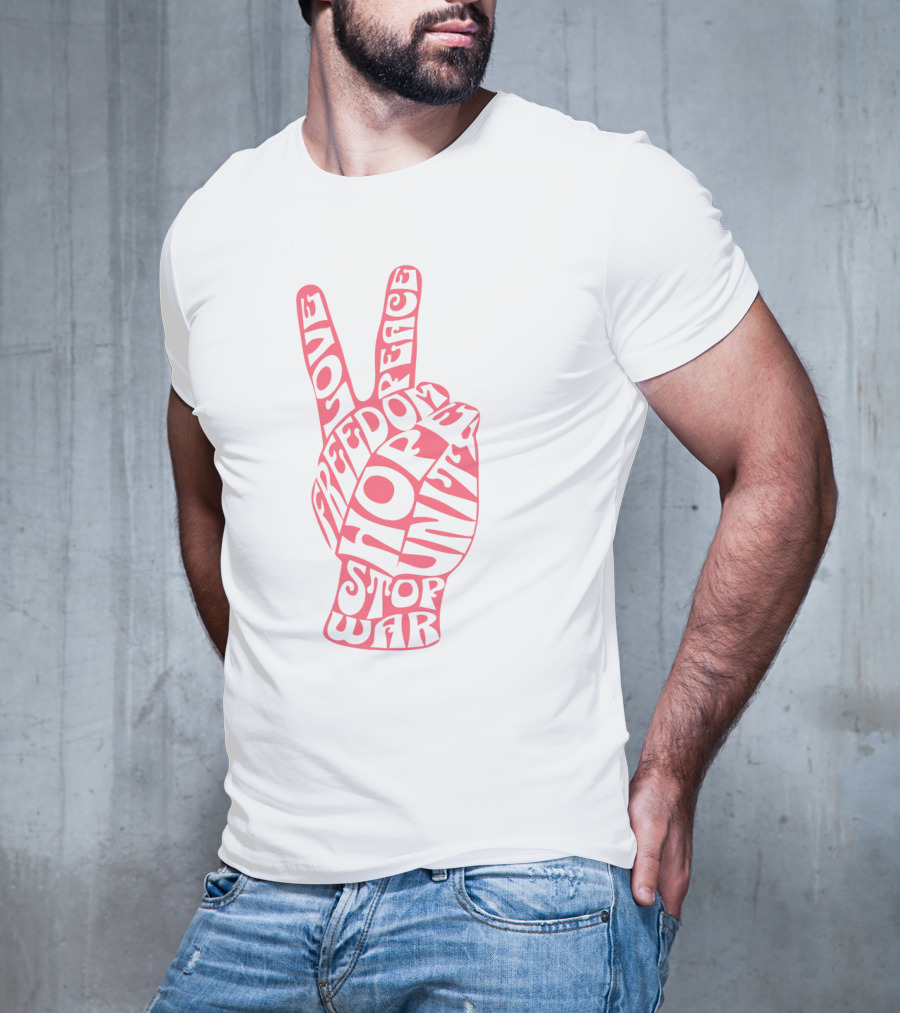 Peace Love Freedom Unity Hope Stop War 60s Challenge T-Shirt