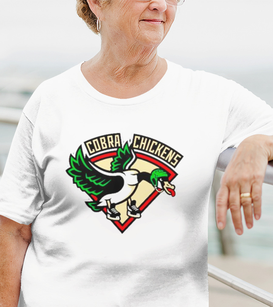 Cobra Chickens Sports Team Logo Hockey-Inspired Goose T-Shirt