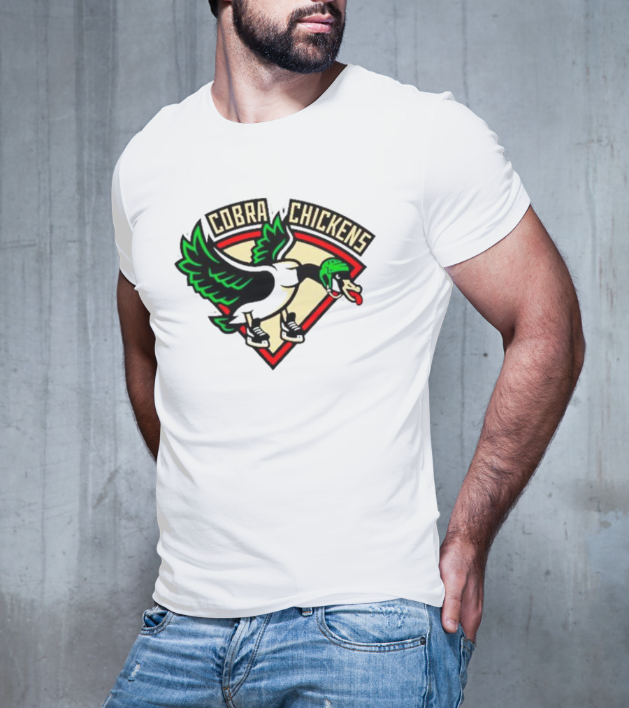 Cobra Chickens Sports Team Logo Hockey-Inspired Goose T-Shirt