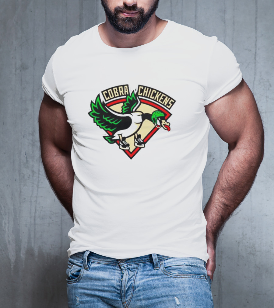 Cobra Chickens Sports Team Logo Hockey-Inspired Goose T-Shirt