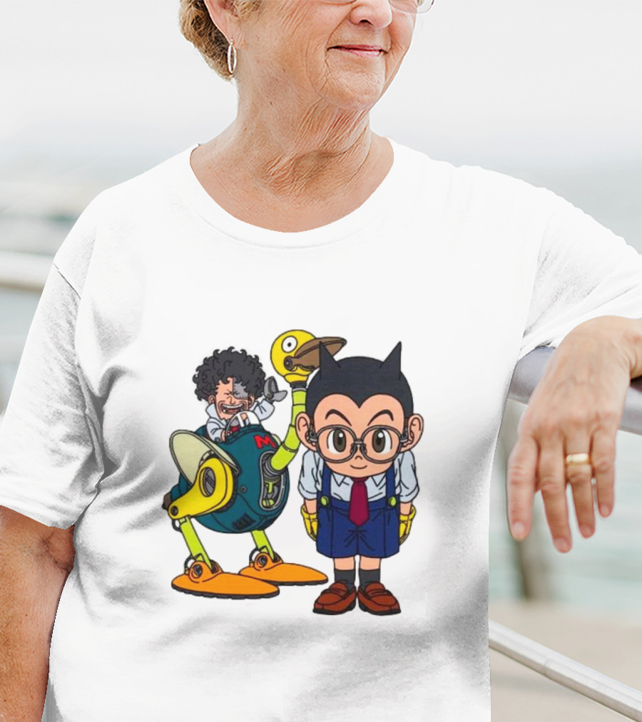 Dr. Slump Obotchaman And Character With Robot In Glasses T-Shirt