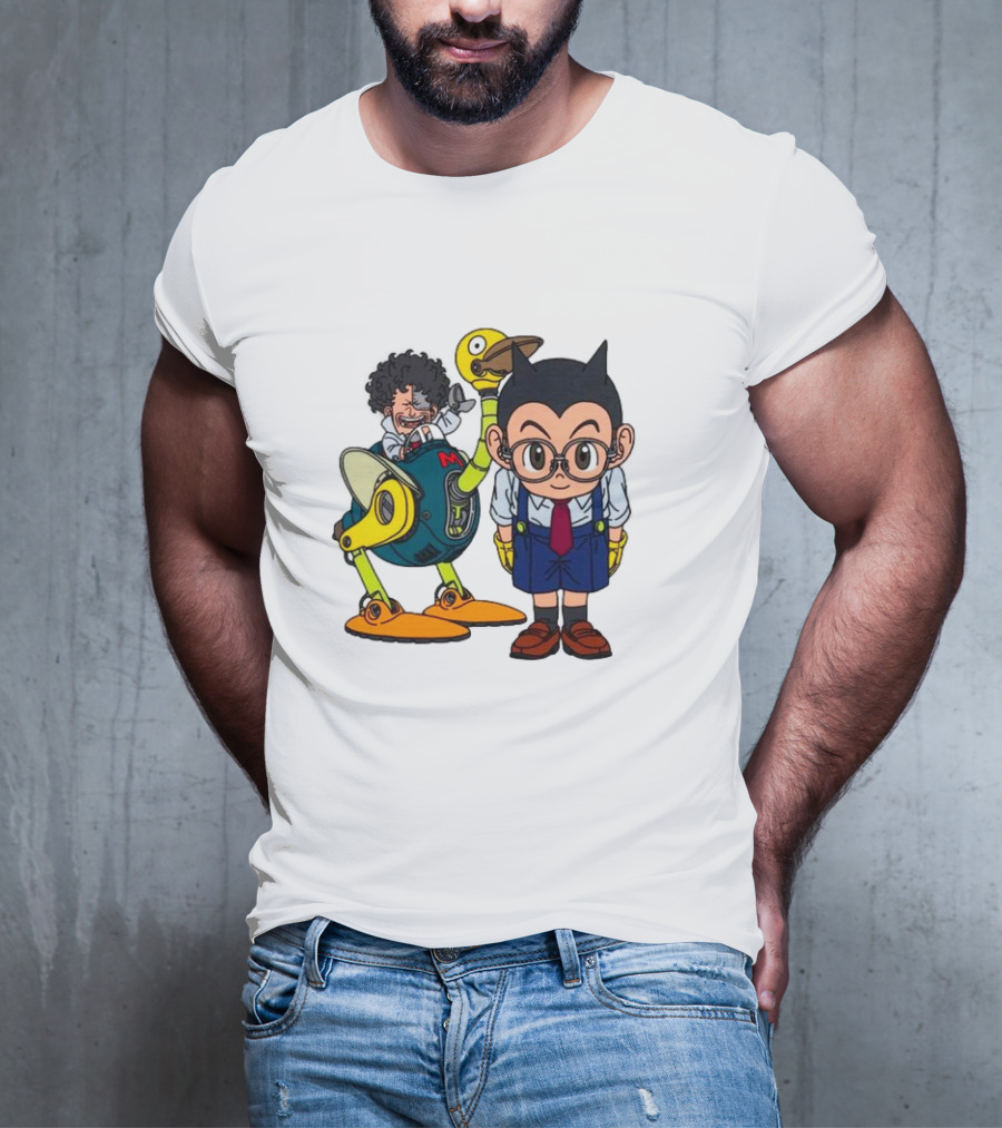 Dr. Slump Obotchaman And Character With Robot In Glasses T-Shirt