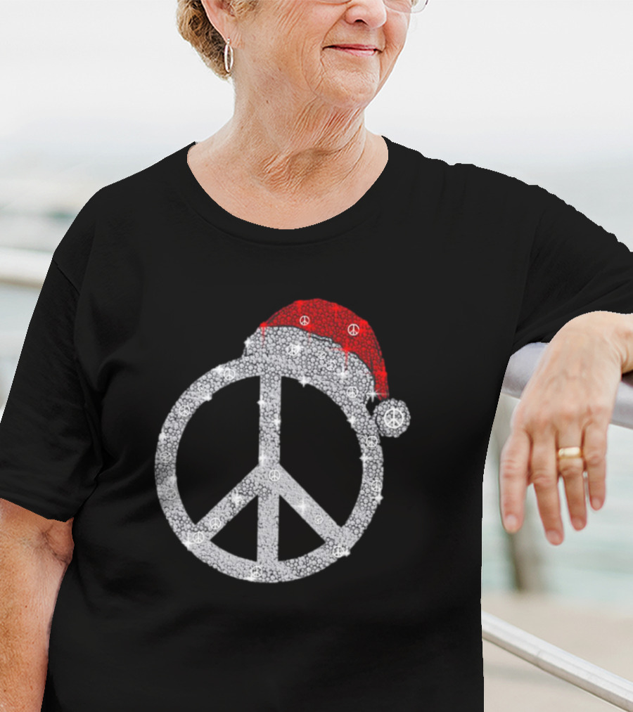 Hippie Hat Diamond Peace Christmas T-Shirt