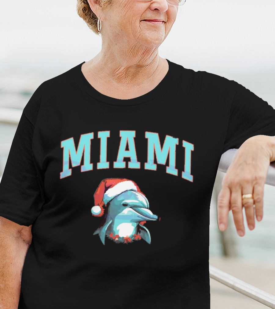 Miami Dolphins Santa Christmas Miami T-Shirt