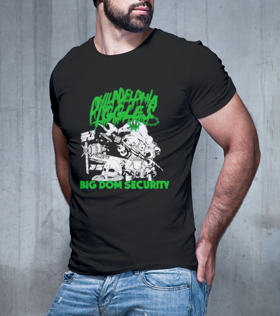 Philadelphia Iggles Big Dom Security Comic-Style Green T-Shirt