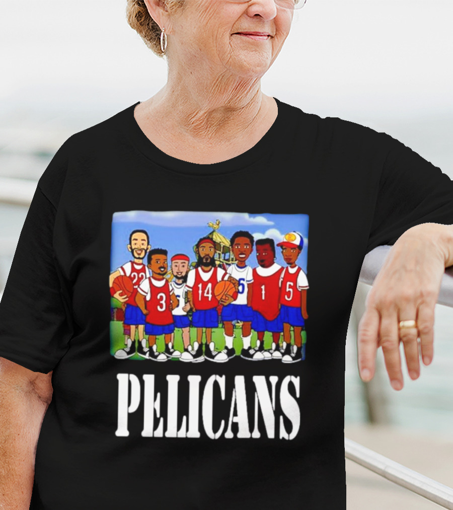 Recess Cartoon Style Characters With Basketball Jerseys Pelicans T-Shirt