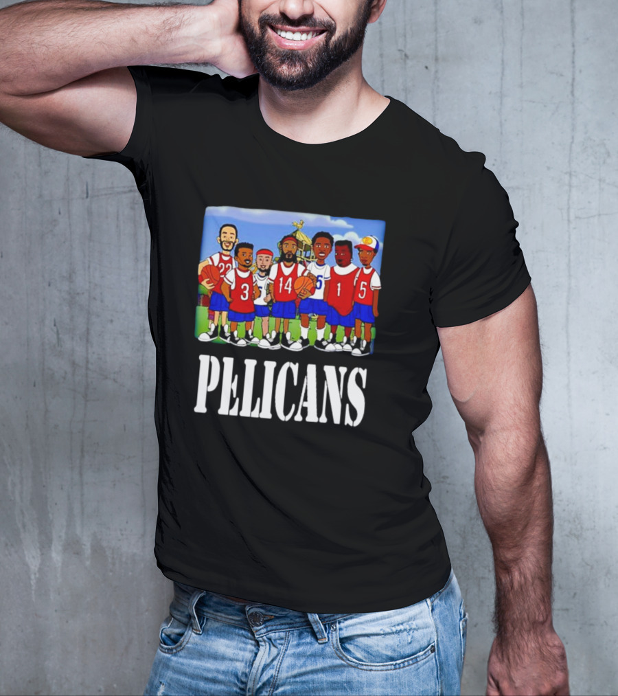 Recess Cartoon Style Characters With Basketball Jerseys Pelicans T-Shirt