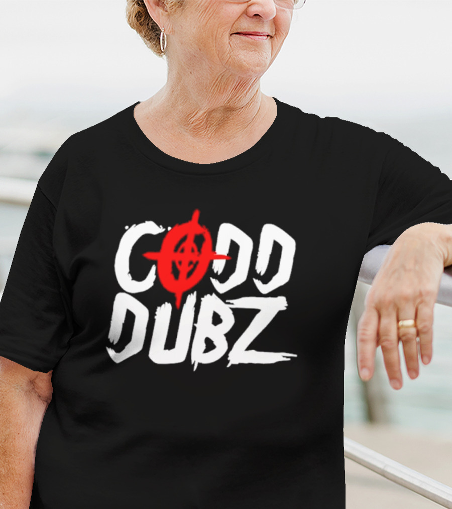 CODD DUBZ Target Dubz Red Target Symbol Bold White Letters T-Shirt