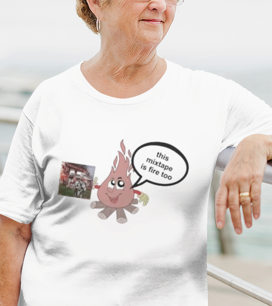 Dillon Francis This Mixtape Is Fire Too Flame Character Holding Album T-Shirt