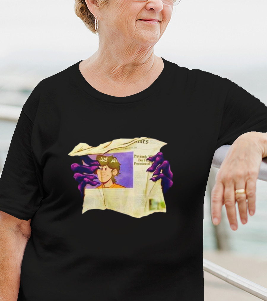 Graaavel’s Backstory Newspaper Cursed Hands Crowned Character T-Shirt