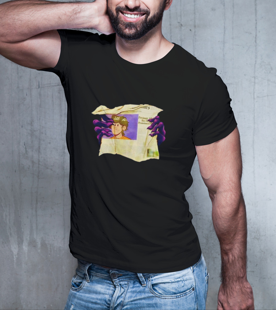 Graaavel’s Backstory Newspaper Cursed Hands Crowned Character T-Shirt